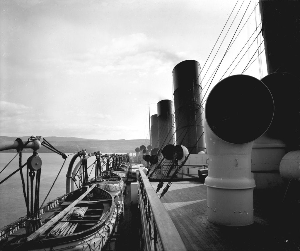 Detail of View from the Flying Bridge on the 'Aquitania' (1914) by Bedford Lemere & Co.