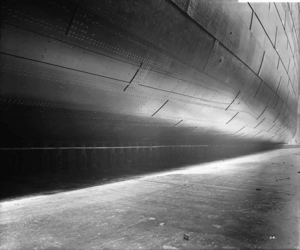 Detail of Bottom plating of the 'Aquitania' (1914) by Bedford Lemere & Co.