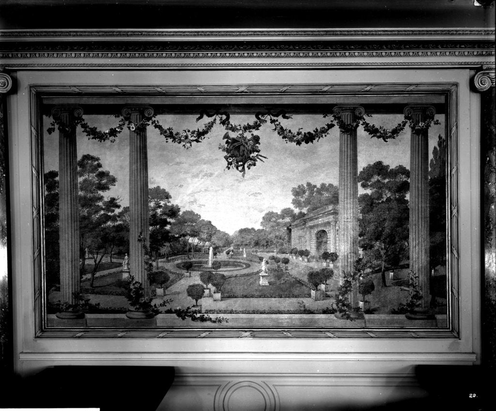 Detail of Decorative painting in the First Class Dining Saloon on the 'Aquitania' (1914) by Bedford Lemere & Co.