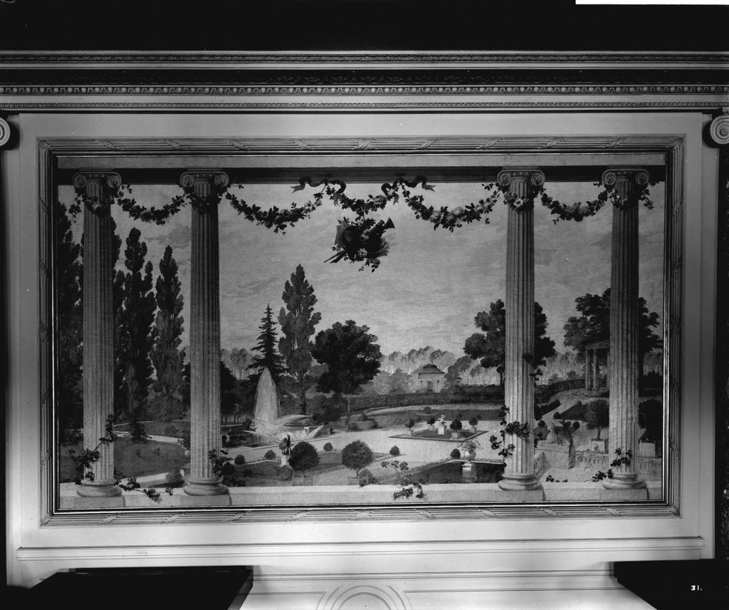 Detail of Decorative painting in the First Class Dining Saloon on the 'Aquitania' (1914) by Bedford Lemere & Co.