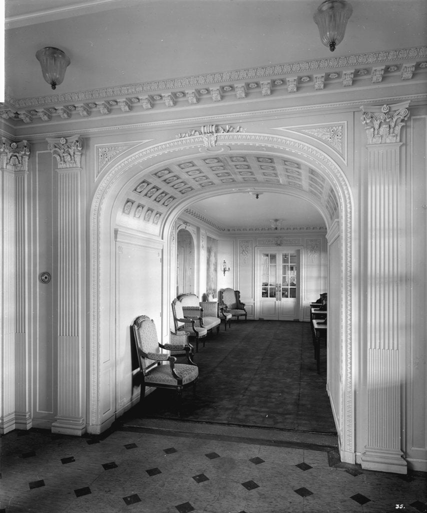 Detail of First Class Salon on the 'Aquitania' (1914) by Bedford Lemere & Co.