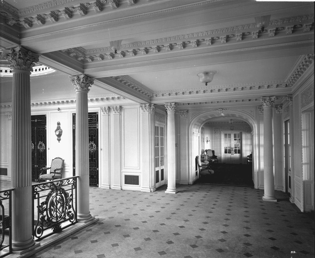 Detail of Grand Entrance on the 'Aquitania' (1914) by Bedford Lemere & Co.
