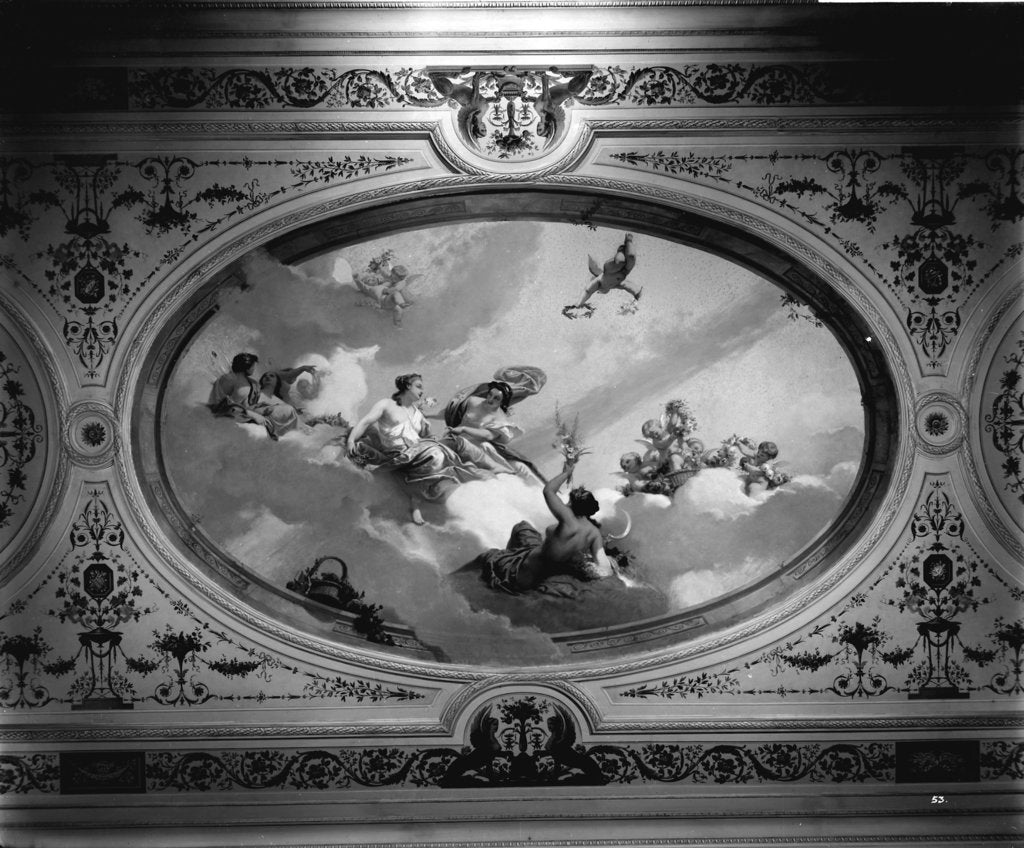Detail of Decorative painting above the First Class Dining Saloon on the 'Aquitania' (1914) by Bedford Lemere & Co.