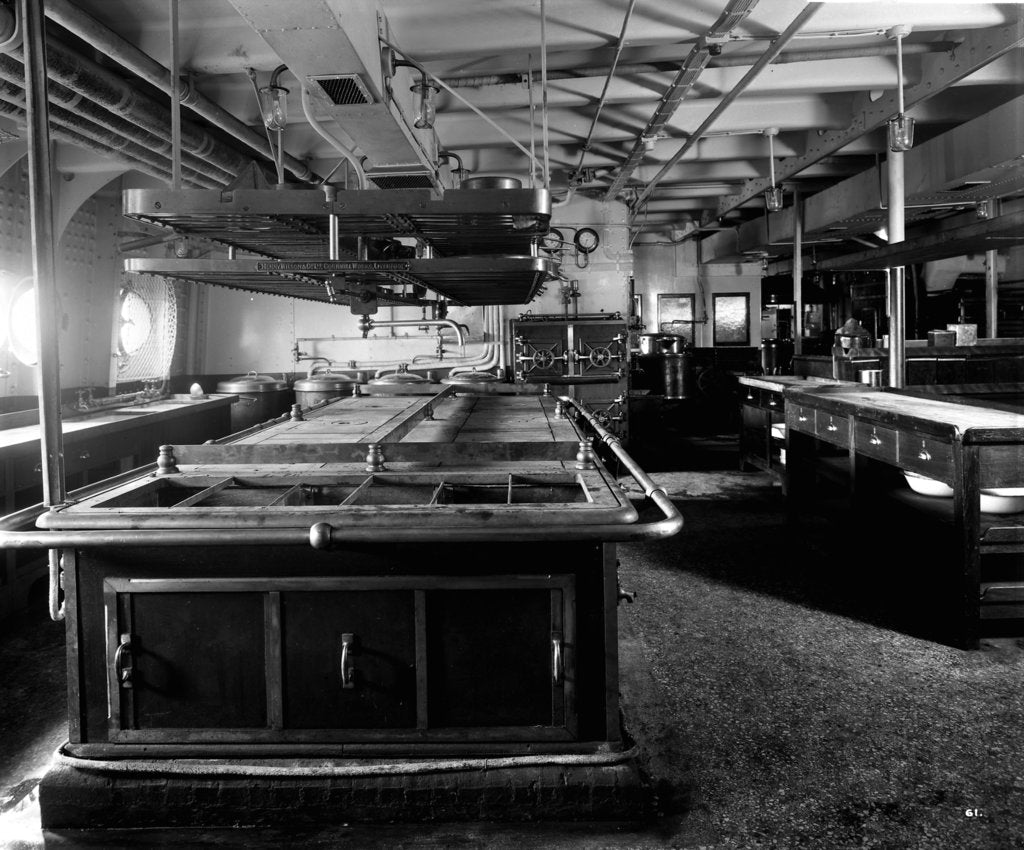 Detail of First Class Galley on the 'Aquitania' (1914) by Bedford Lemere & Co.