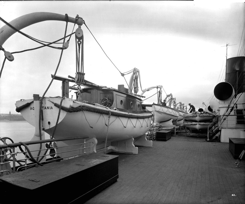 Detail of Boat Deck on the 'Aquitania' (1914) by Bedford Lemere & Co.
