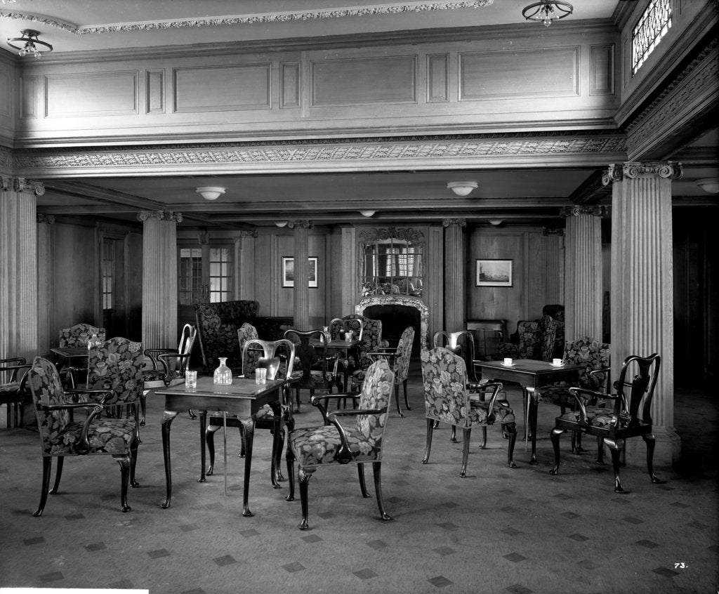 Detail of Second Class Smoking Room on the 'Aquitania' (1914) by Bedford Lemere & Co.