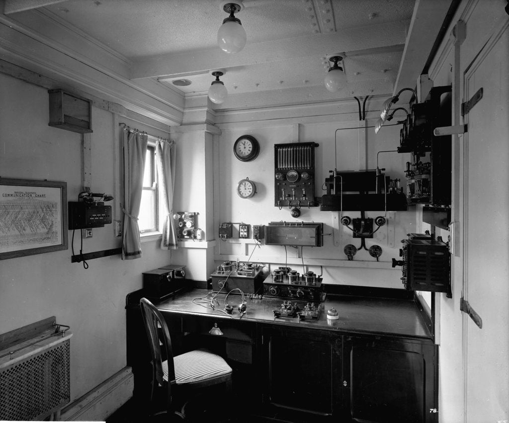 Detail of Marconi Room on the 'Aquitania' (1914) by Bedford Lemere & Co.