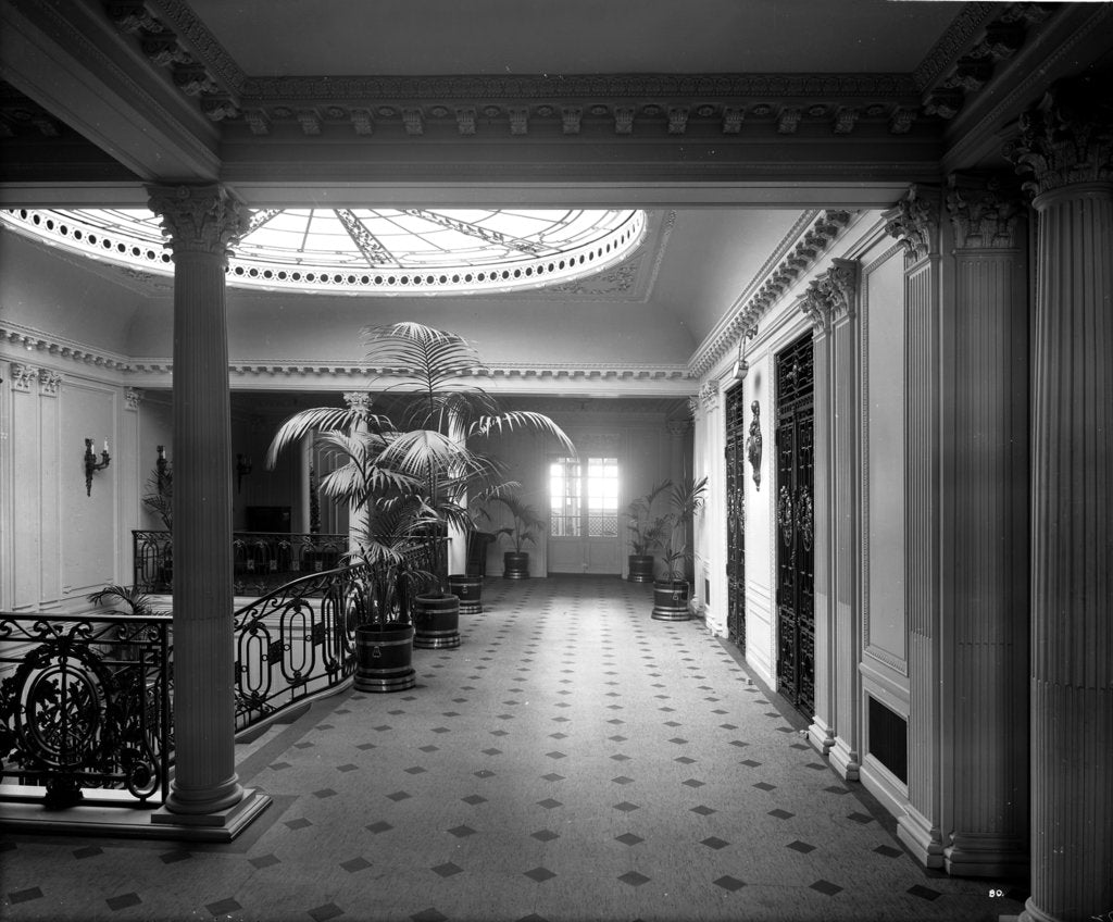 Detail of Grand Entrance on the 'Aquitania' (1914) by Bedford Lemere & Co.