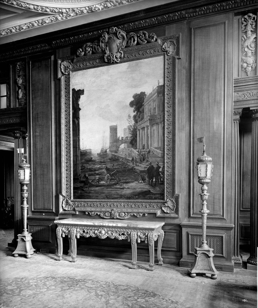 Detail of Painting in the First Class Smoking Room on the 'Aquitania' (1914) by Bedford Lemere & Co.
