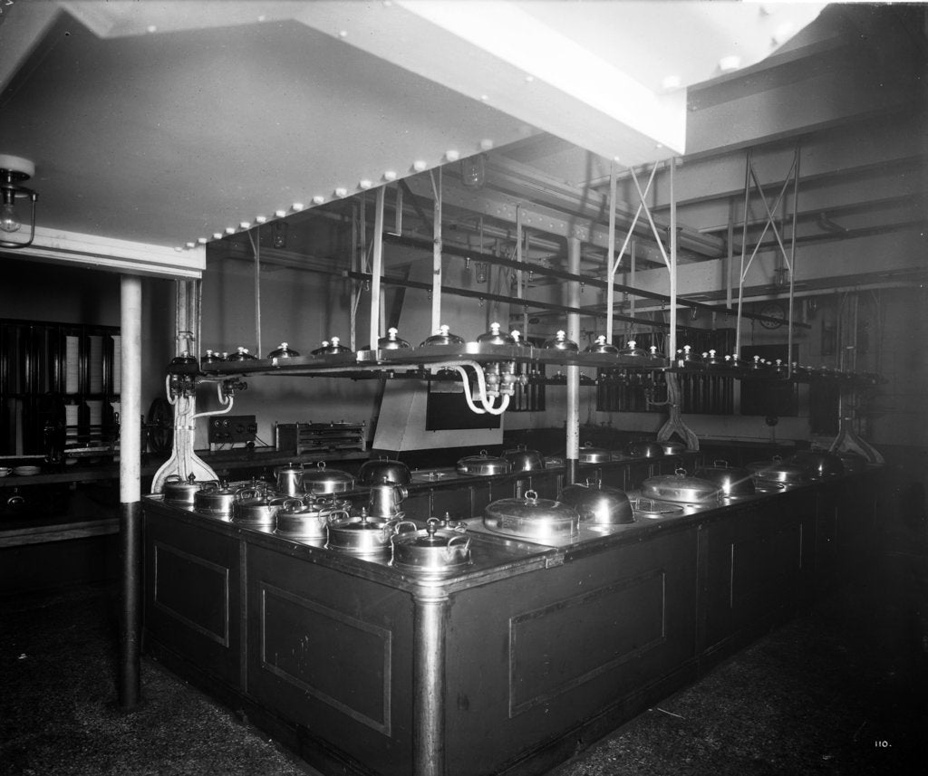 Detail of Second Class Pantry on the 'Aquitania' (1914) by Bedford Lemere & Co.