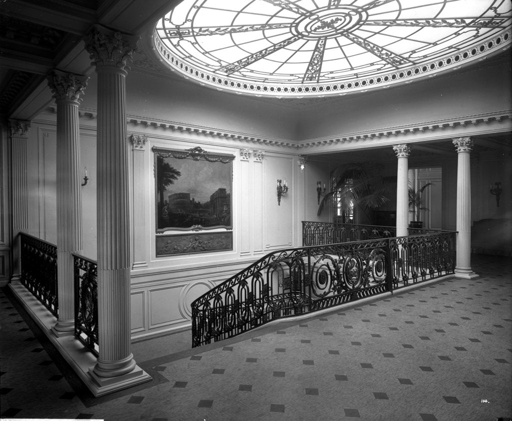 Detail of Grand Entrance on the 'Aquitania' (1914) by Bedford Lemere & Co.