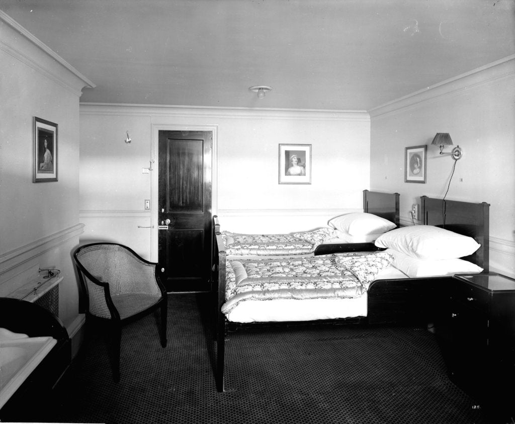 Detail of Romney Suite on the 'Aquitania' (1914) by Bedford Lemere & Co.