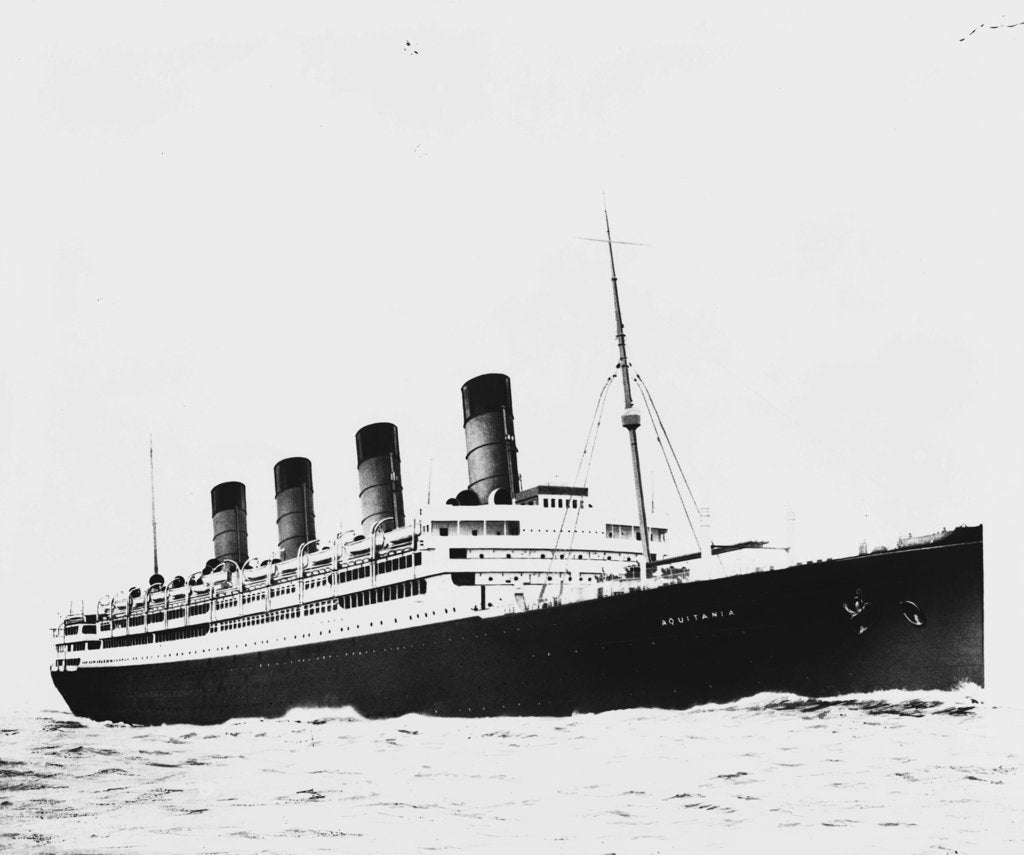 Detail of The passenger liner 'Aquitania' (1914) underway by Bedford Lemere & Co.