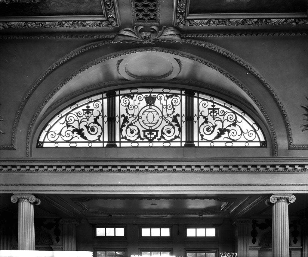Detail of Window above the First Class Lounge on the 'Aquitania' (1914) by Bedford Lemere & Co.
