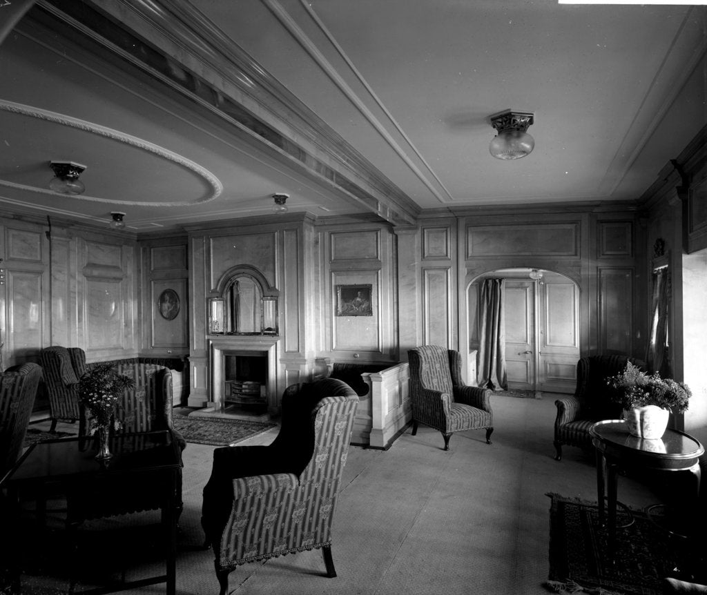 Detail of Cabin Class Drawing Room on the 'Missanabie' (1914) by Bedford Lemere & Co.
