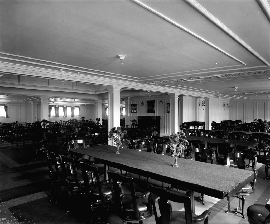 Detail of Cabin Class Dining Saloon on the 'Missanabie' (1914) by Bedford Lemere & Co.