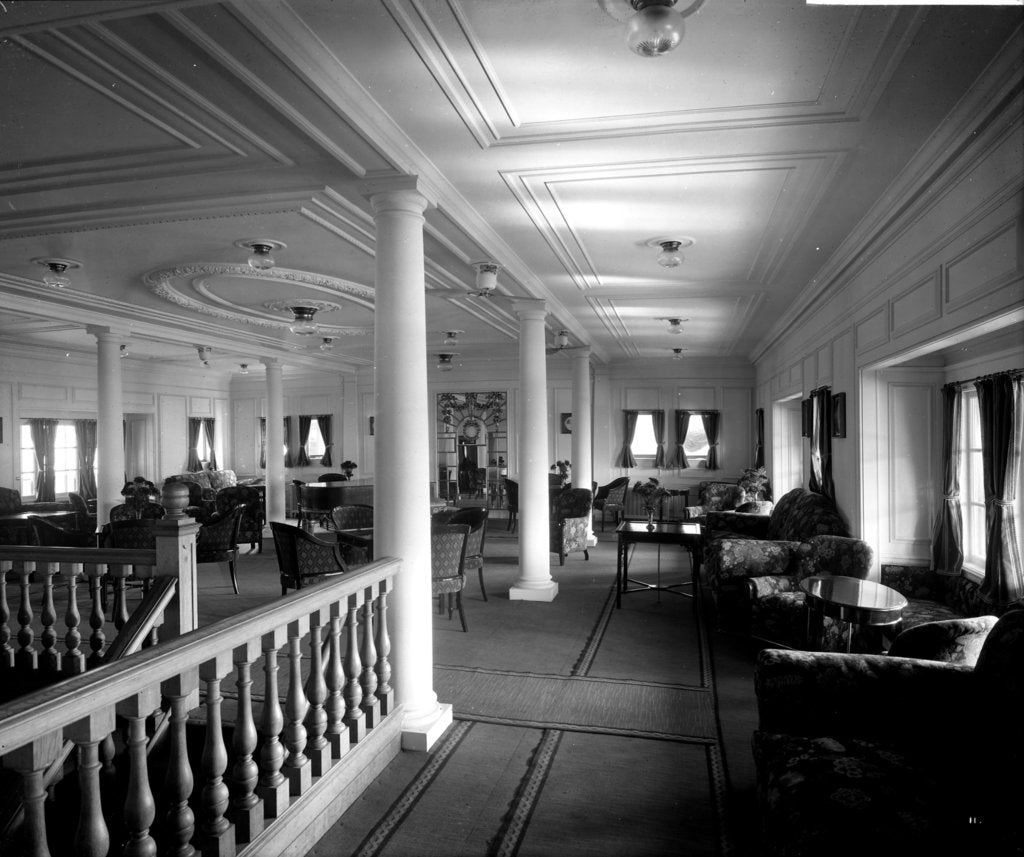 Detail of Cabin Class Lounge on the 'Missanabie' (1914) by Bedford Lemere & Co.