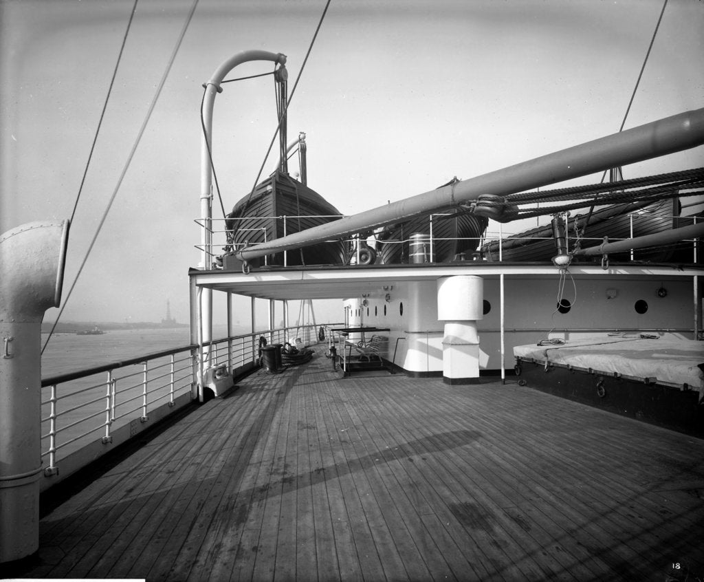 Detail of Third Class Promenade on the 'MIssanabie' (1914) by Bedford Lemere & Co.