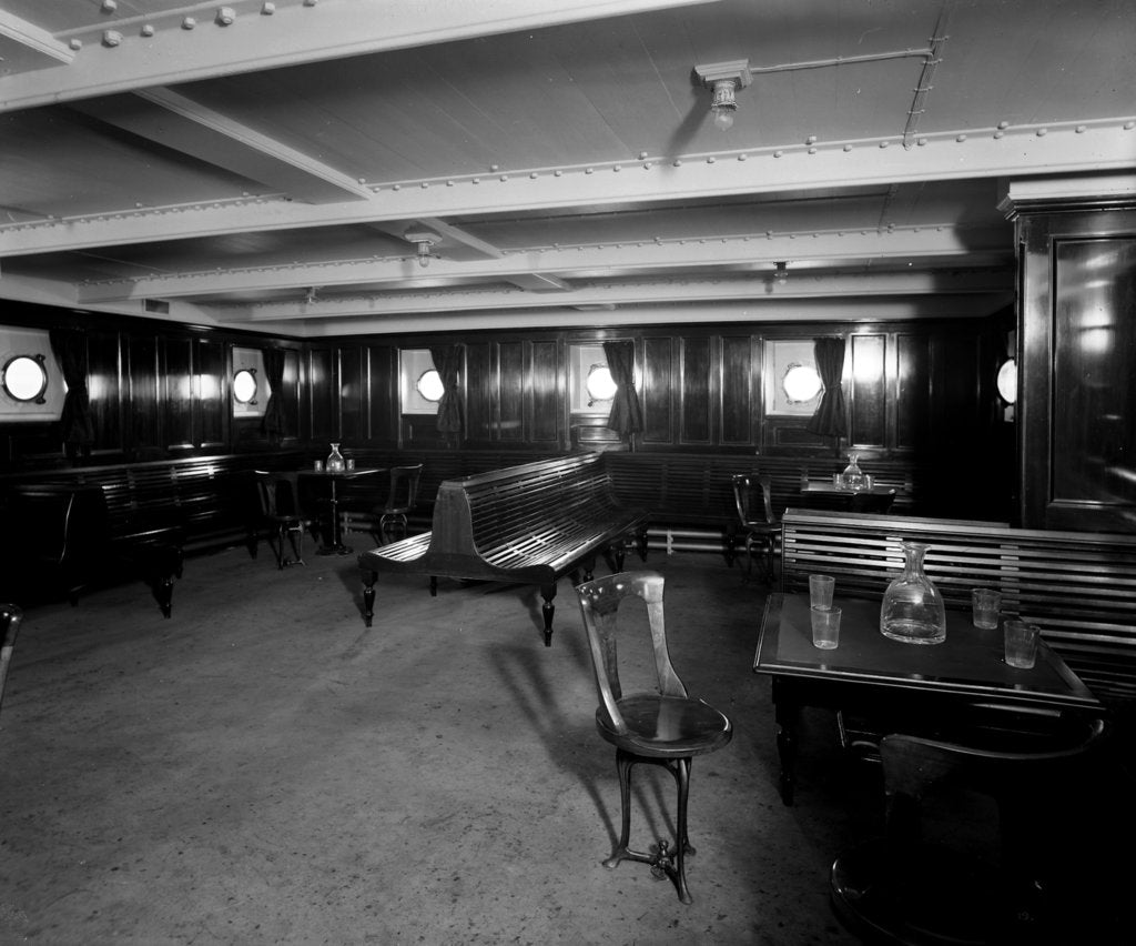 Detail of Third Class Smoking Room on the 'Missanabie' (1914) by Bedford Lemere & Co.