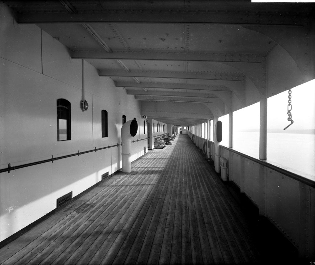 Detail of Cabin Class Promenade on the 'Missanabie' (1914) by Bedford Lemere & Co.