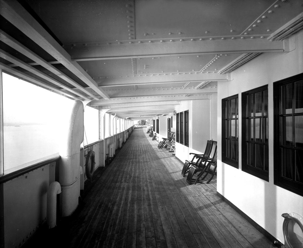 Detail of Cabin Class Promenade on the 'Missanabie' (1914) by Bedford Lemere & Co.