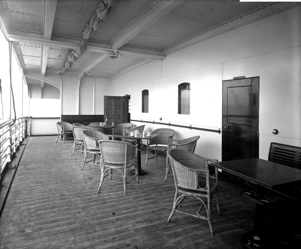Detail of Cabin Class Verandah Cafe on the 'Missanabie' (1914) by Bedford Lemere & Co.