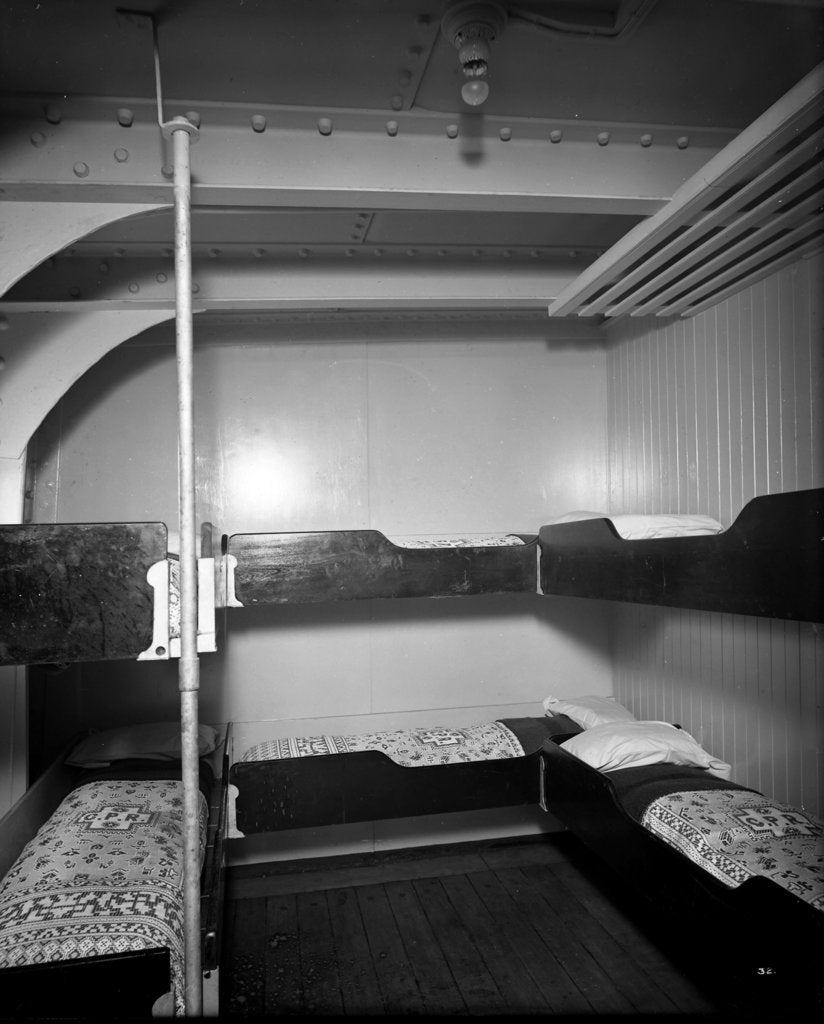 Detail of Third Class cabin on the 'Missanabie' (1914) by Bedford Lemere & Co.