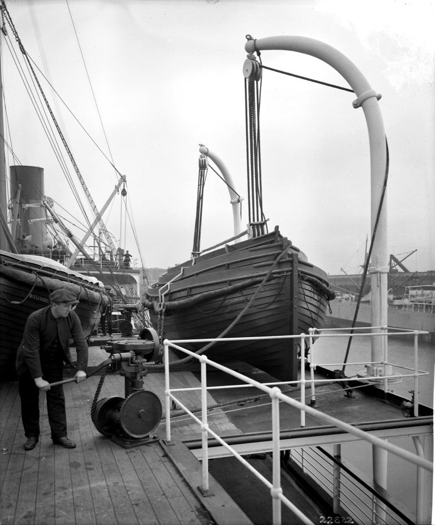 Detail of Aft Boat Deck on the 'Missanabie' (1914) by Bedford Lemere & Co.