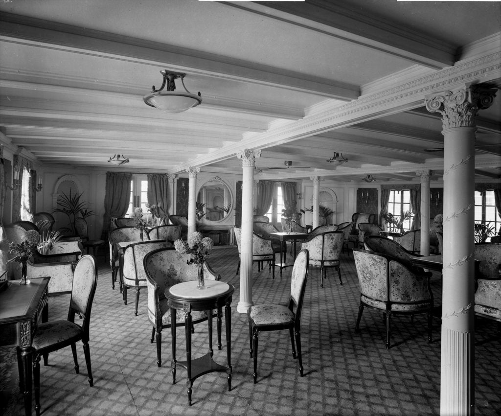 Detail of First Class Social Hall on the 'Ciudad de Buenos Aires' (1914) by Bedford Lemere & Co.