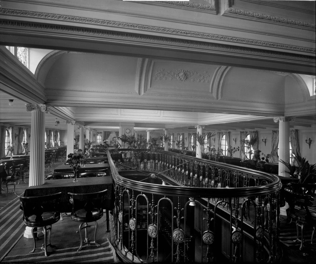 Detail of First Class Dining Saloon on the 'Ciudad de Buenos Aires' (1914) by Bedford Lemere & Co.