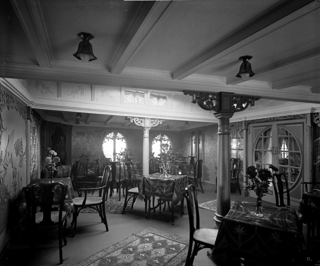 Detail of First Class Chinese Tea Room on the 'Ciudad de Buenos Aires' (1914) by Bedford Lemere & Co.