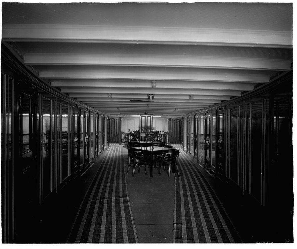 Detail of Promenade Deck on the 'Ciudad de Buenos Aires' (1914) by Bedford Lemere & Co.