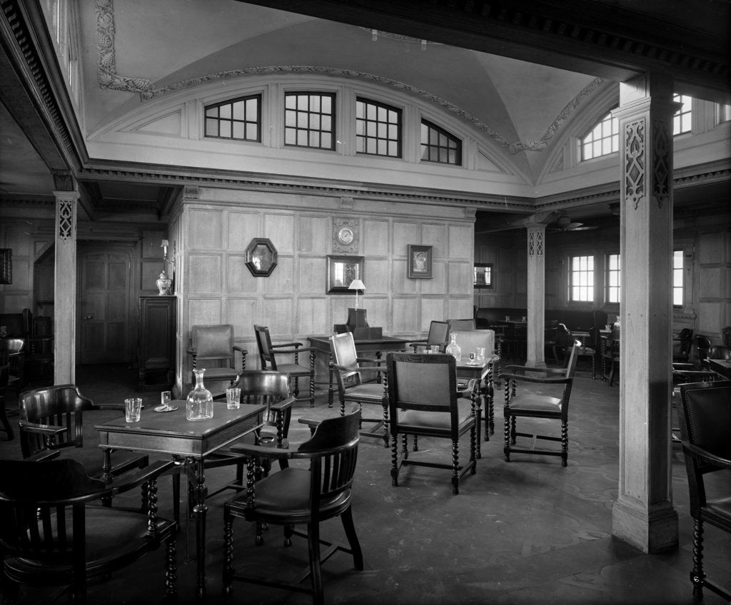 Detail of First Class Smoking Room on the 'Essequibo' (1914) by Bedford Lemere & Co.