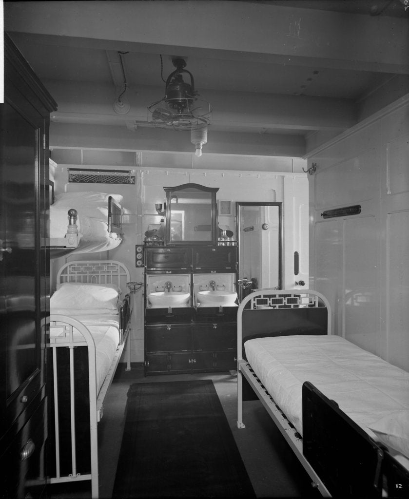 Detail of Stateroom on the 'Essequibo' (1914) by Bedford Lemere & Co.