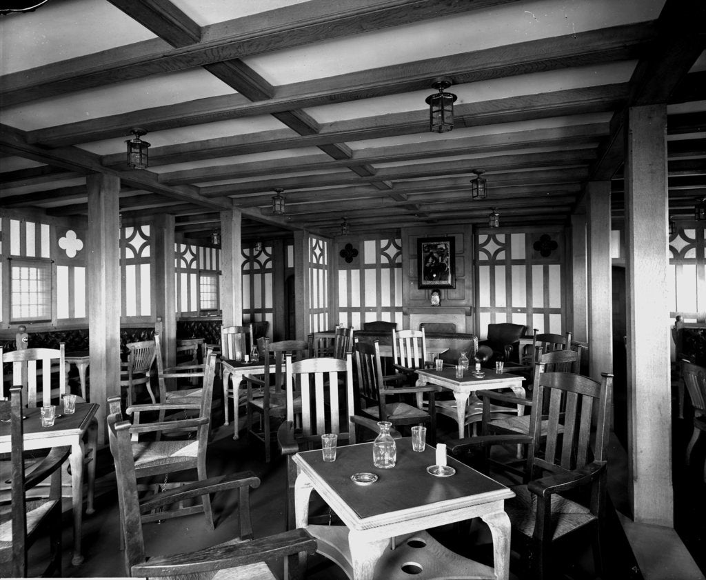 Detail of Cabin Class Smoking Room on the 'Metagama' (1915) by Bedford Lemere & Co.