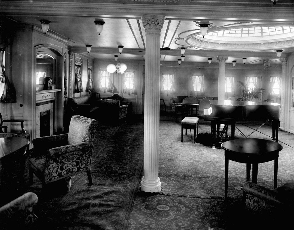 Detail of First Class Music Room on the 'Niagara' (1913) by Bedford Lemere & Co.