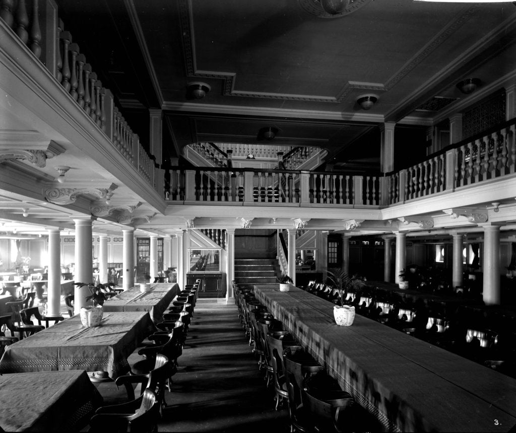 Detail of Cabin Class Dining Saloon on the 'Melita' (1918) by Bedford Lemere & Co.