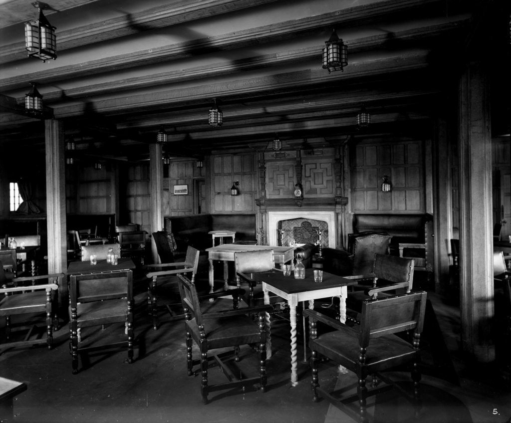 Detail of Cabin Class Smoking Room on the 'Melita' (1918) by Bedford Lemere & Co.