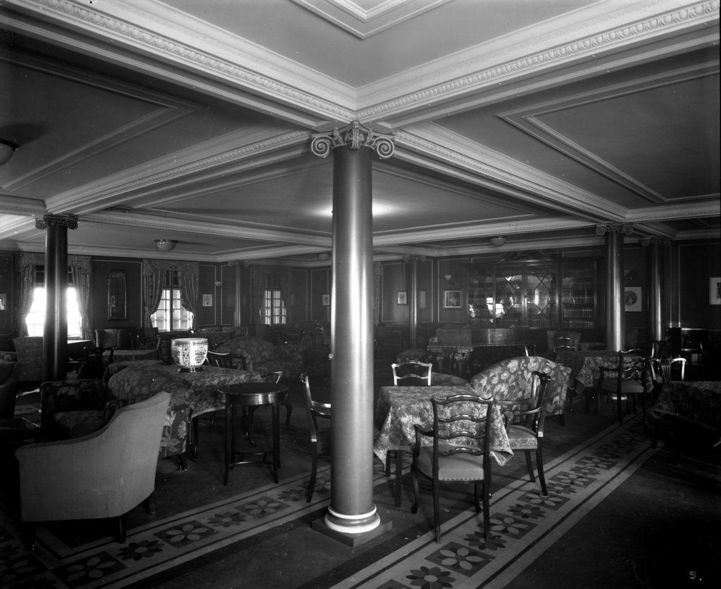 Detail of Cabin Class Lounge on the 'Melita' (1918) by Bedford Lemere & Co.