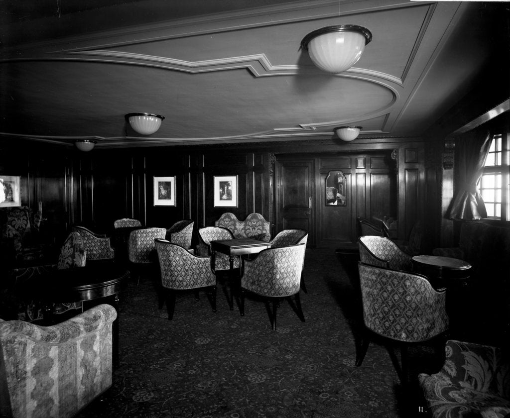 Detail of Cabin Class Drawing Room on the 'Melita' (1918) by Bedford Lemere & Co.
