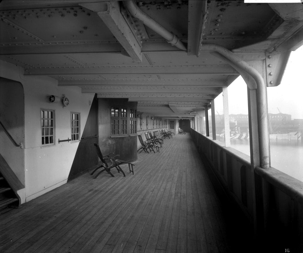 Detail of Cabin Class Promenade on the 'Melita' (1918) by Bedford Lemere & Co.
