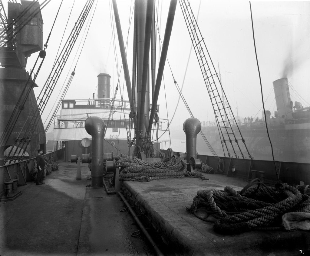Detail of Deck view on the 'Borodino' (1911) by Bedford Lemere & Co.