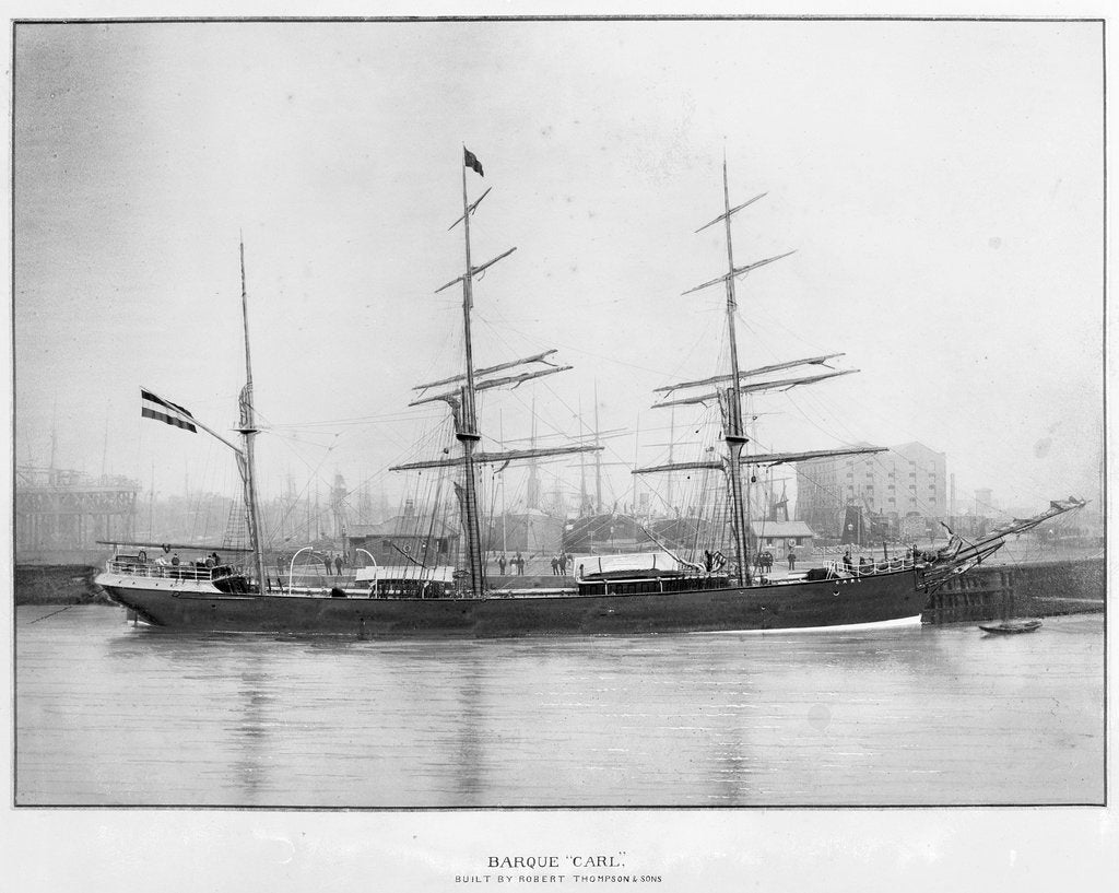 Detail of The 'Carl' (Ge, 1884) at quayside, probably Sunderland by unknown