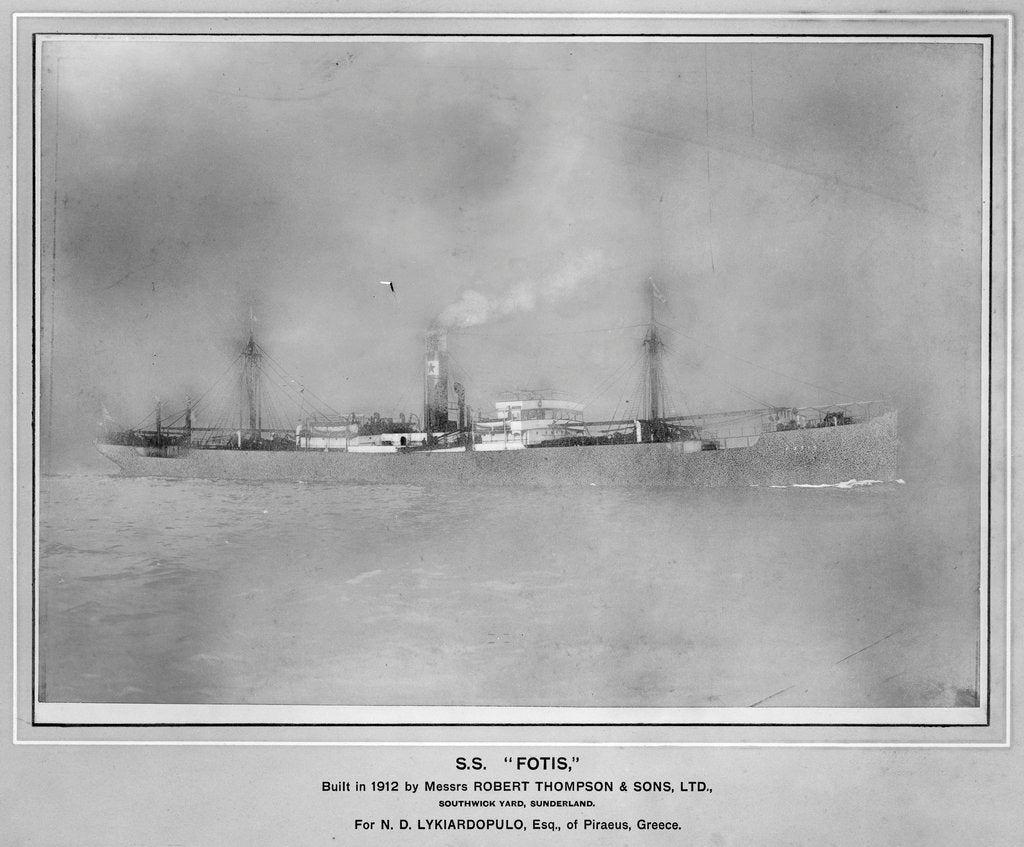 Detail of The 'Fotis' (Gr, 1912) under way by unknown
