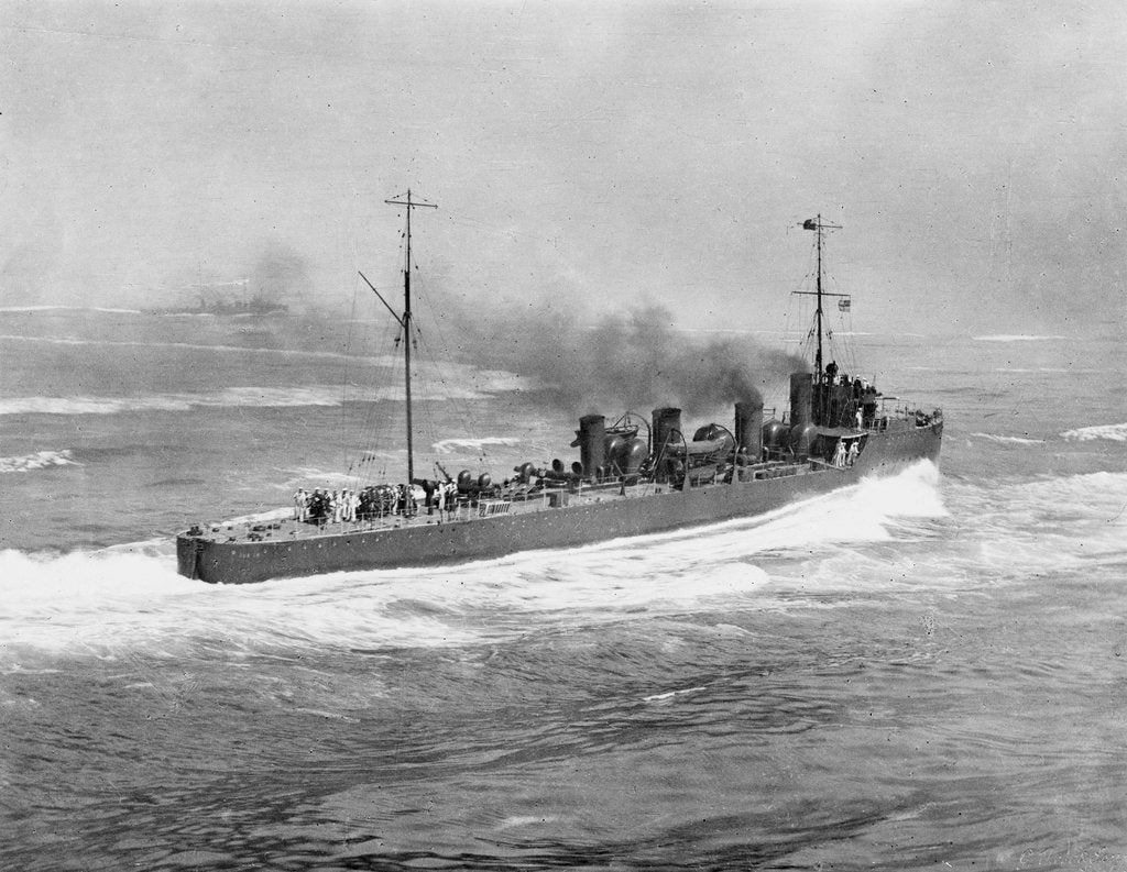Detail of Torpedo boat destroyer HMS 'Nubian' (1909) by unknown