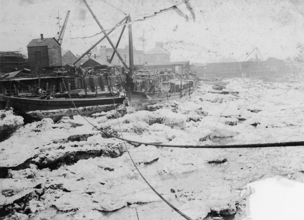 Detail of The big freeze at Anchor and Hope Wharf, Charlton by unknown