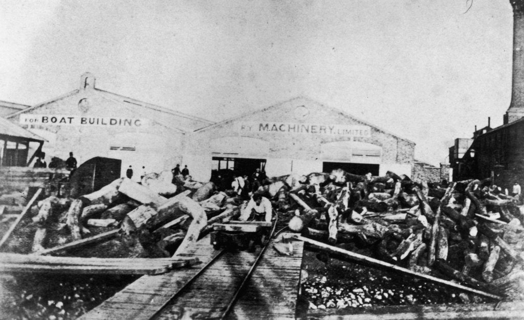 Detail of The national company for boat building by machine at Deptford by unknown