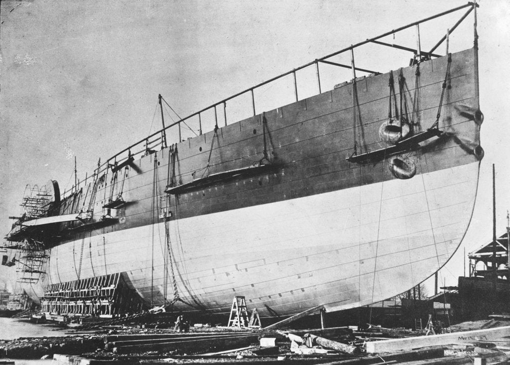 Detail of View of Brunel's 'Great Eastern' prior to her 1858 launch by unknown