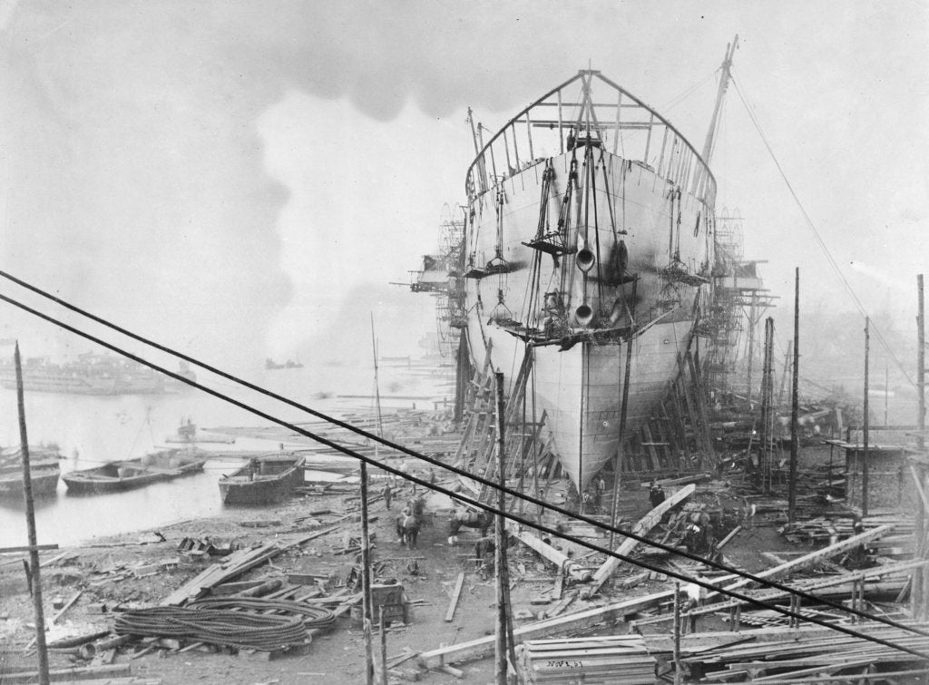 Detail of View of Brunel's 'Great Eastern' prior to her 1858 launch by unknown