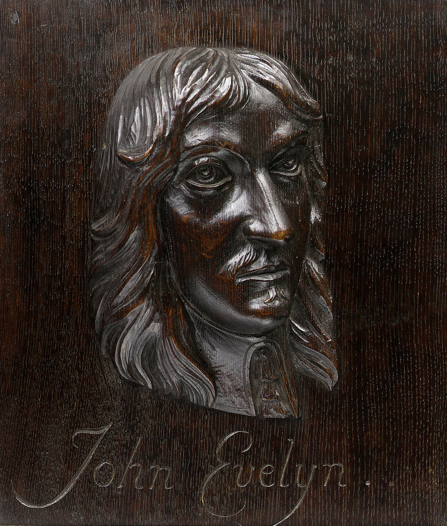 Detail of John Evelyn (1620-1706) by Grinling Gibbons
